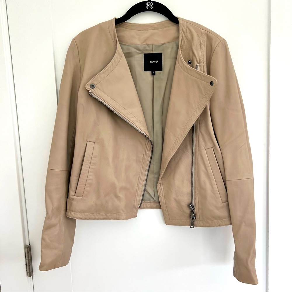 Theory Buttery Soft Tan Leather Jacket